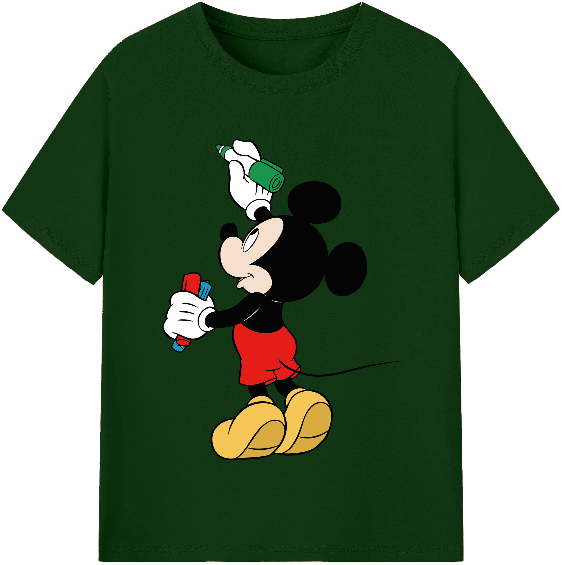 （画像用） ミッキーマウス Mickey Mouse 綿100％半袖Tシャツ（フロントプリント）